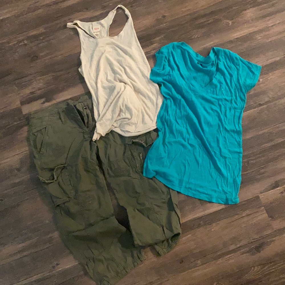 Spring Bundle Deal consists of Cargo Pants, BDG T-shirt and Mossimo Tan Tank Top